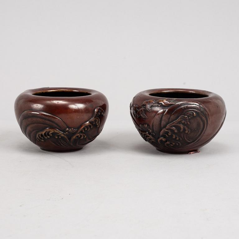 A pair of Japanese censers, circa 1900.