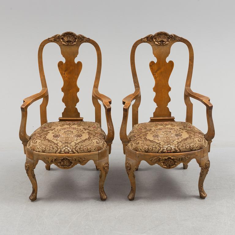 A pair of rococo style chairs.