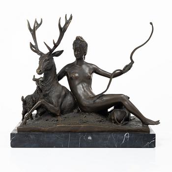 Diana and the deer, P. Jacquiet, after, 21st century.