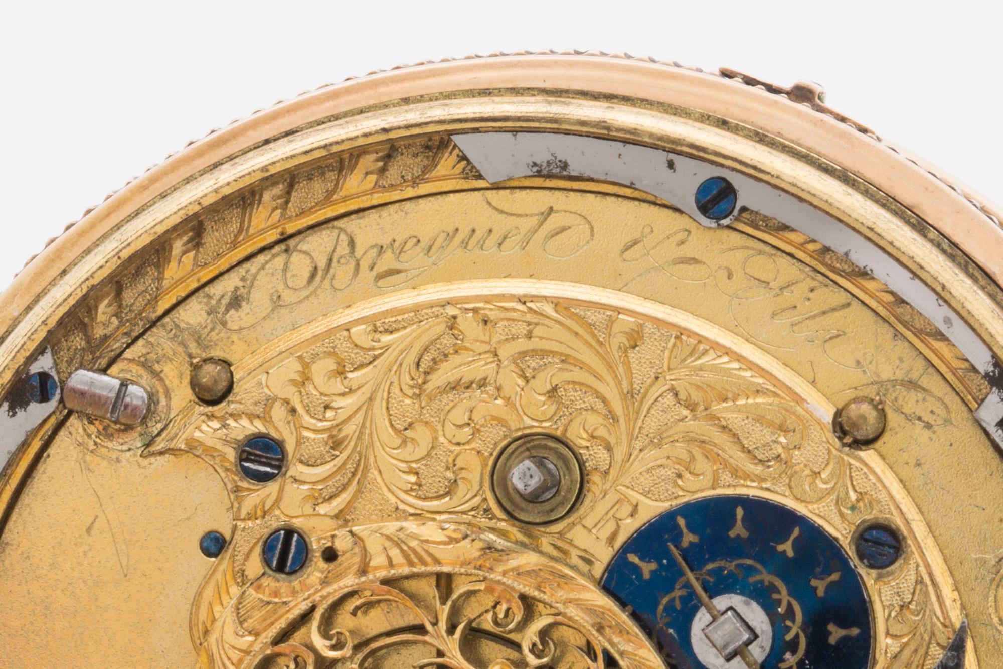 Pocket Watch, marked "BREGUET", turn of the century 1800, ca 52 mm..