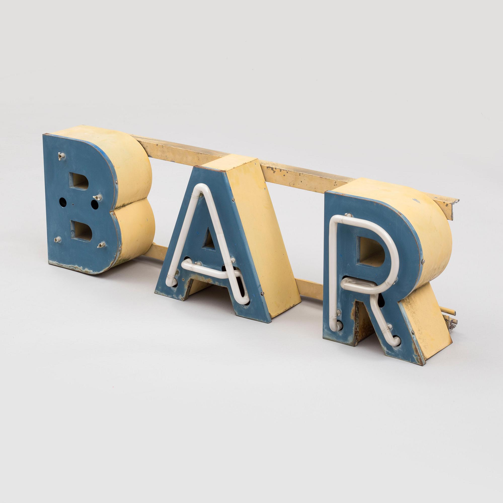 SKYLT, "BAR", 1900-talets första hälft.