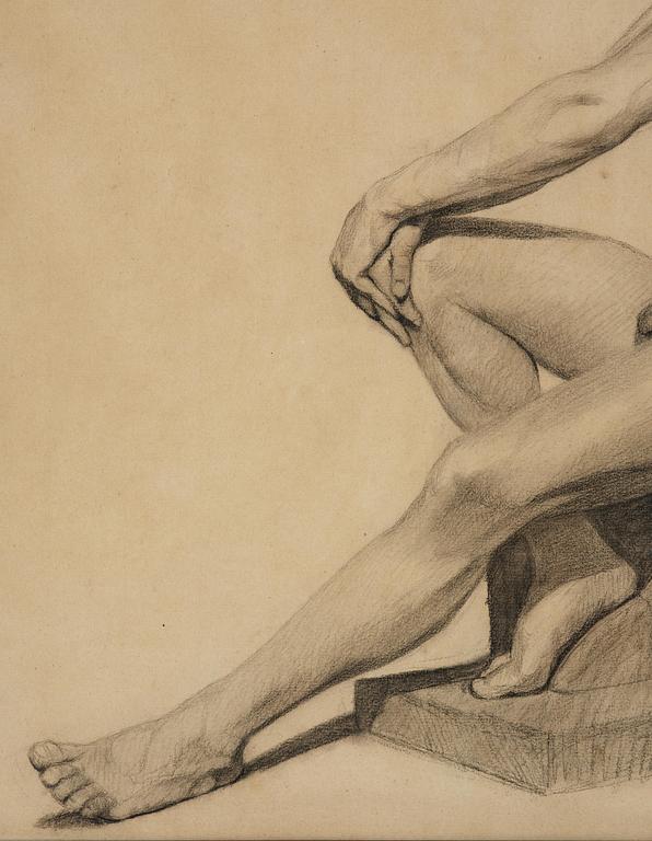 Berndt Lindholm, tillskriven, Tillskriven. Nakenstudie av manlig modell.