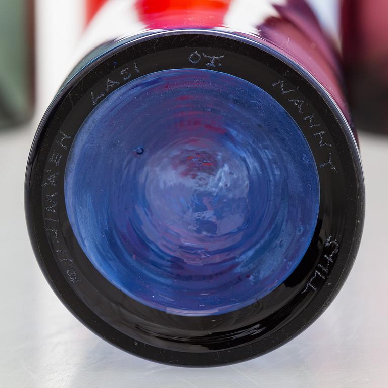 Nanny Still, a set of ten bottles signed Riihimäen Lasi O.Y Nanny Still.