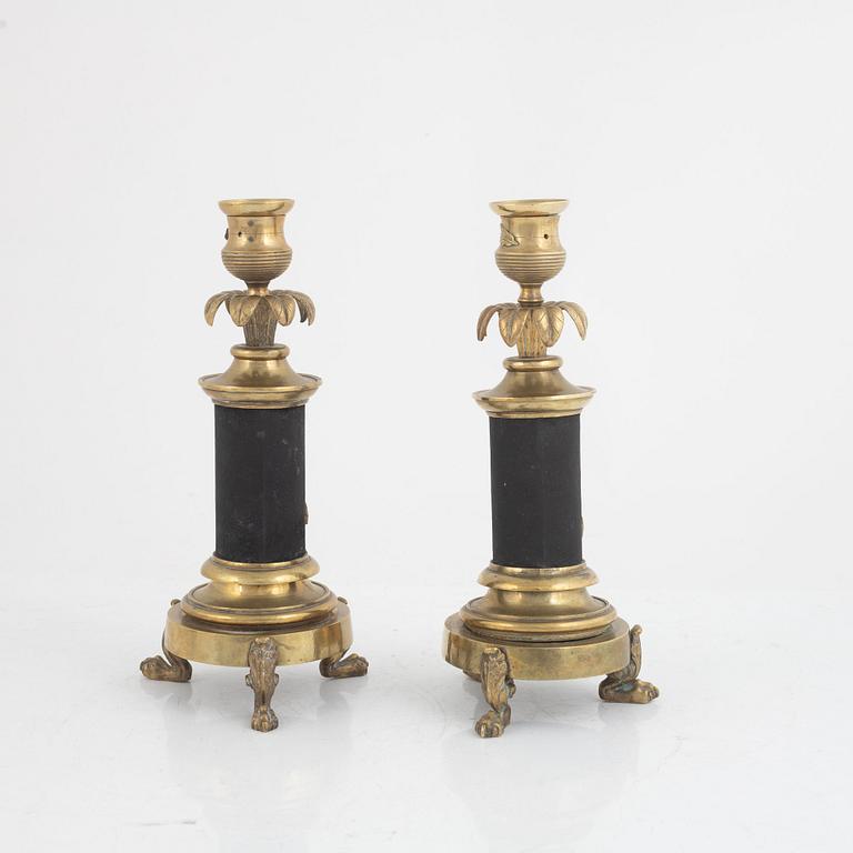 Candlesticks, a pair, 19th century.