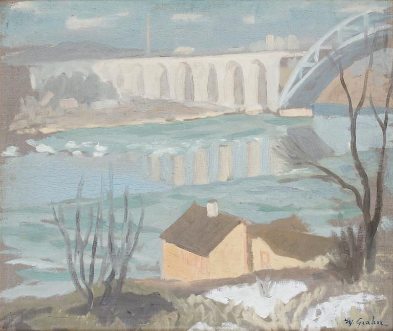 Hjalmar Grahn, "I snösmältningen" (Årstabron).