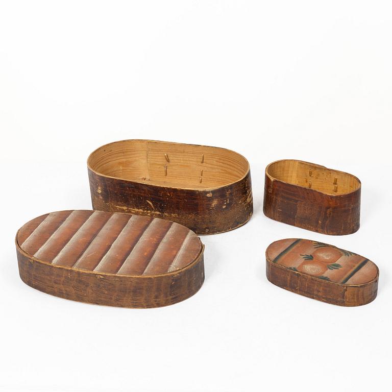 Svepask, 2 pcs, folk art, Dalarna, 17th/18th century.