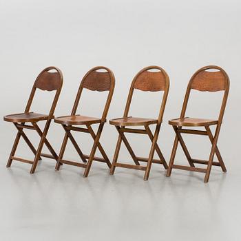 Four mid 20th century Luterma folding chairs, Estonia.