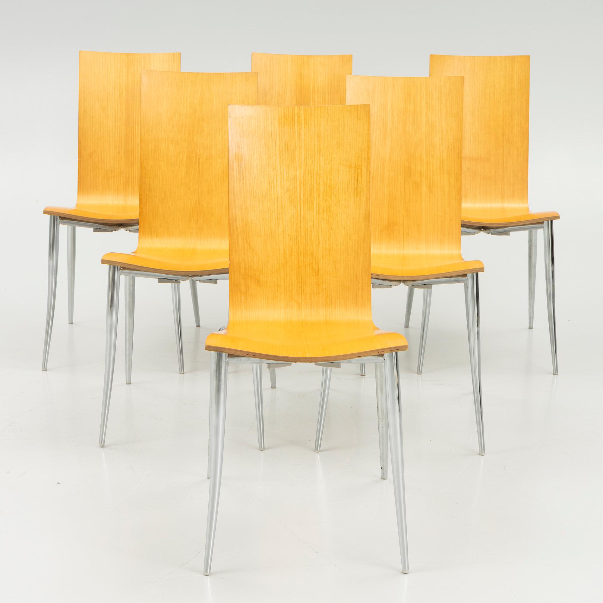Philippe Starck, a set of six 'Olly Tango' chairs, Driade