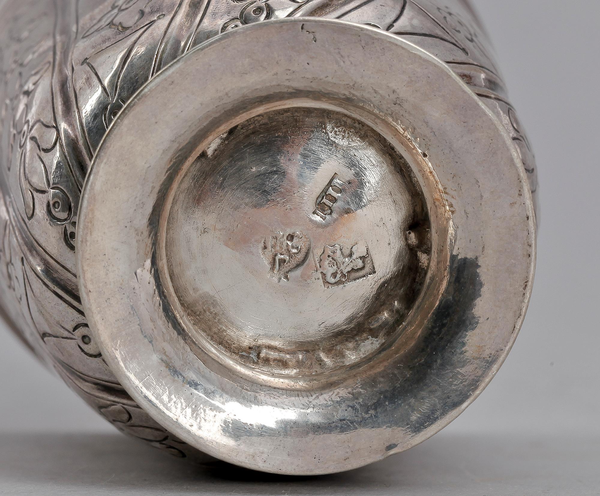 BÄGARE, silver. Troligen Gawrila Grigoriew Serebrenikow, Moskva 1752-1760.