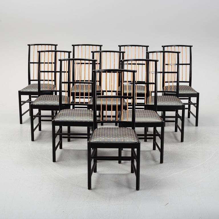 Josef Frank, a set of 10 model 2025 chairs, Firma Svenskt Tenn.