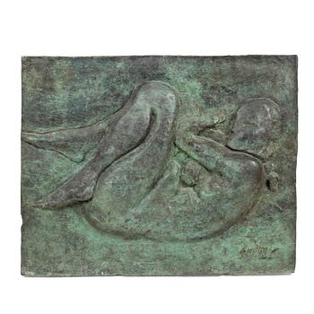 Gudmar Olovson, relief/sculpture. Signed. Numbered. Foundry mark. Bbronze, height 57 cm, length 71 cm.