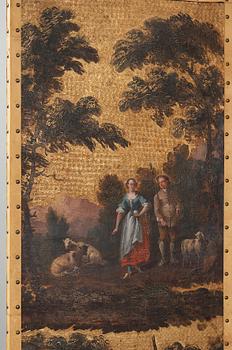 A mid 18th century screen, France or Holland.