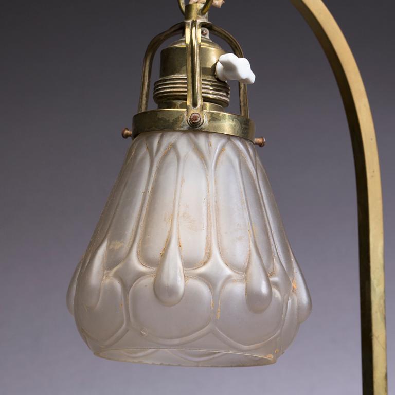 VÄGGLAMPA, jugend, mässing.