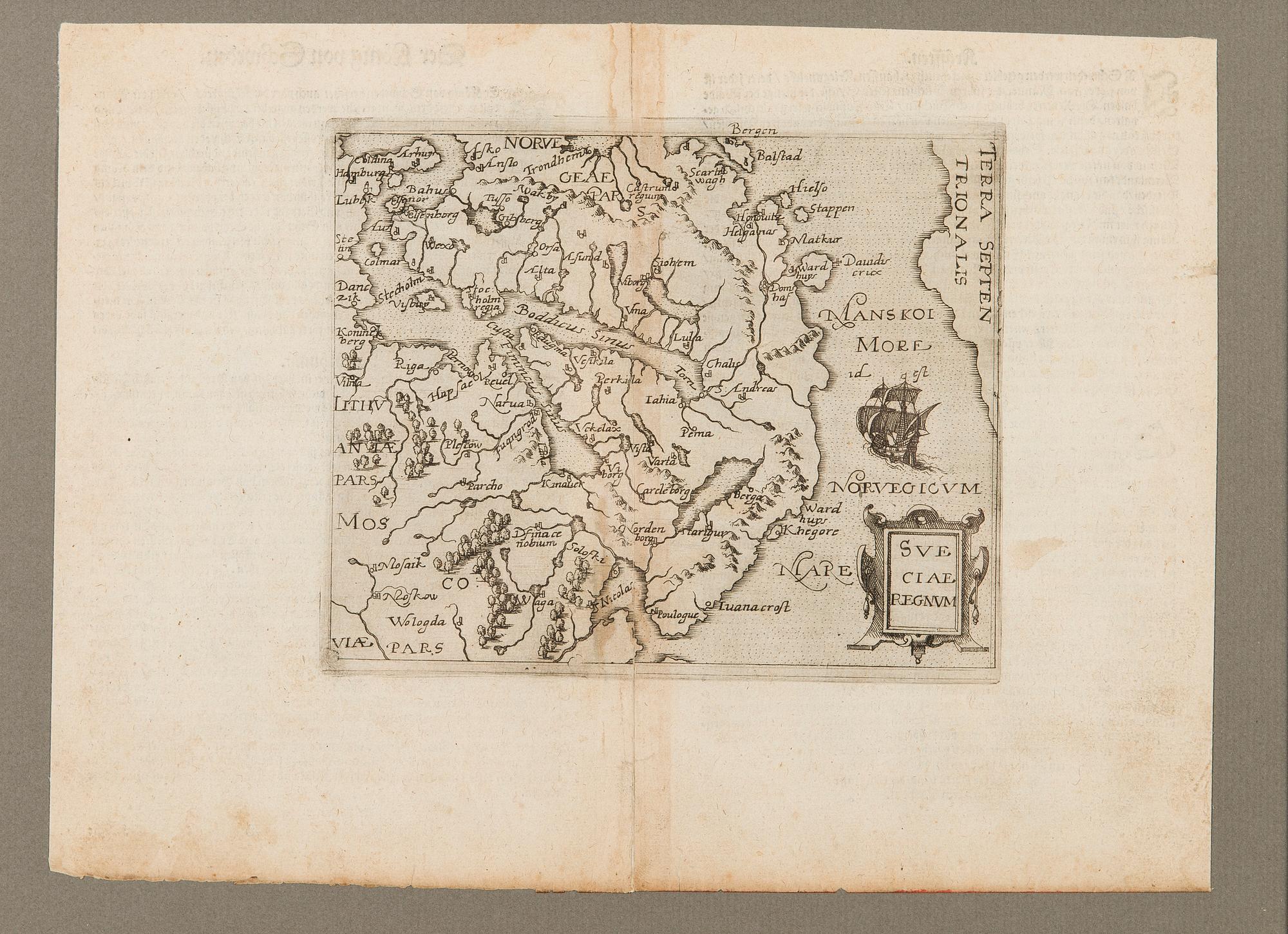 A MAP, "Sveciae Regnum", Giovanni Botero, ca 1596/97.