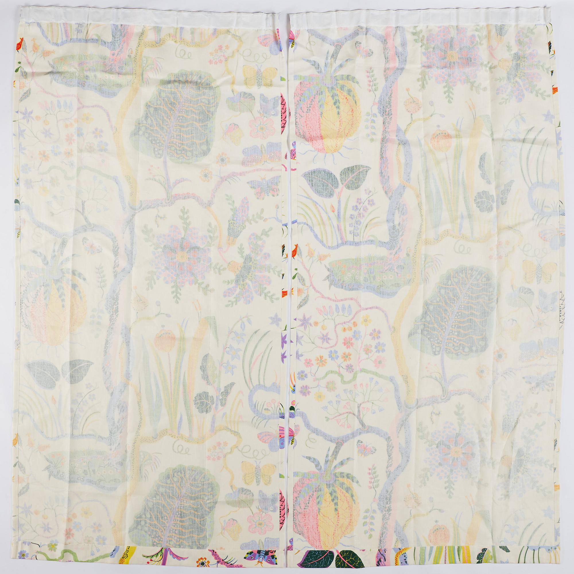 Josef Frank, gardiner, ett par, "Hawaii", Firma Svenskt Tenn.