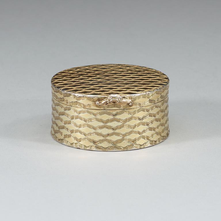SNUSDOSA, mästarstämpel saknas men med fransk kontrollstämpel. Rokoko, 1700-talets andra hälft.