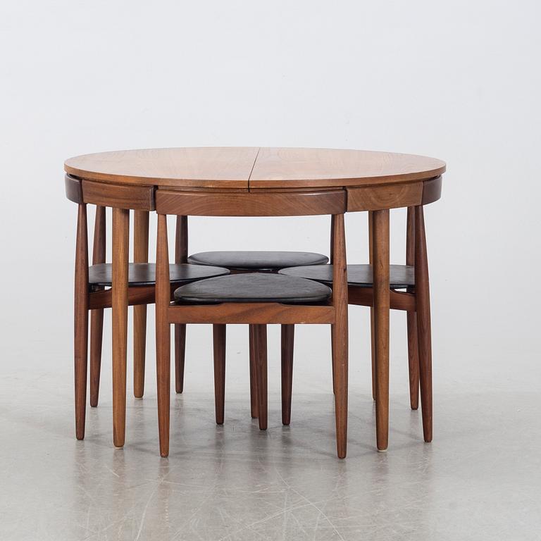 HANS OLSEN, table and 4 chairs, Frem Röjle, Denmark, 1950's.