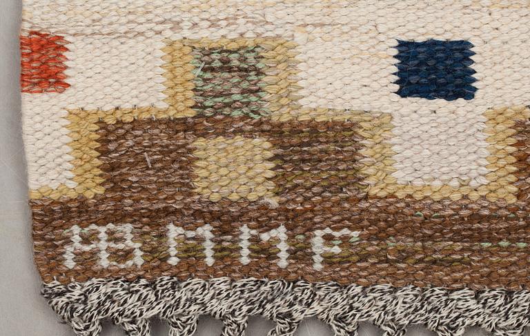 CARPET. "Bruna heden". Flat weave. 347,5 x 220,5 cm. Signed AB MMF.