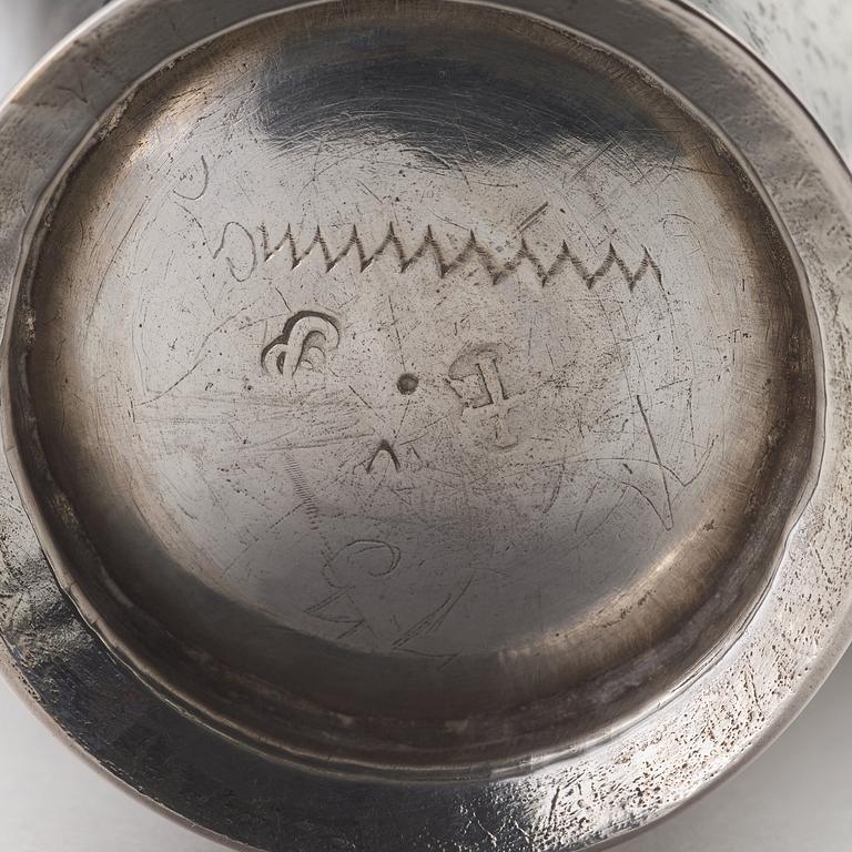 A Swedish 18th century parcel-gilt silver beaker, mark of Petter Julin, Koping 1754.