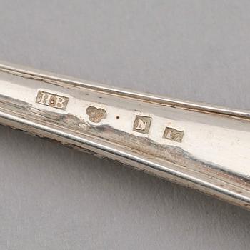 MATSKEDAR, 7 st (6+1), silver, svenska stämplar 1800-/1900-tal. Vikt ca 456 gram.