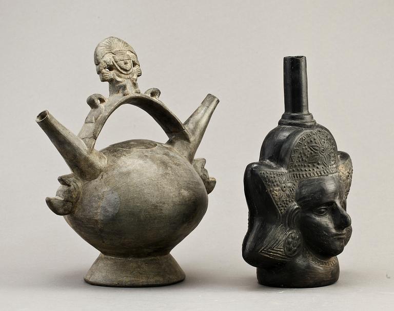 KÄRL, 4 st, lergods, troligen Chimu, Peru, 1300/1400-tal.