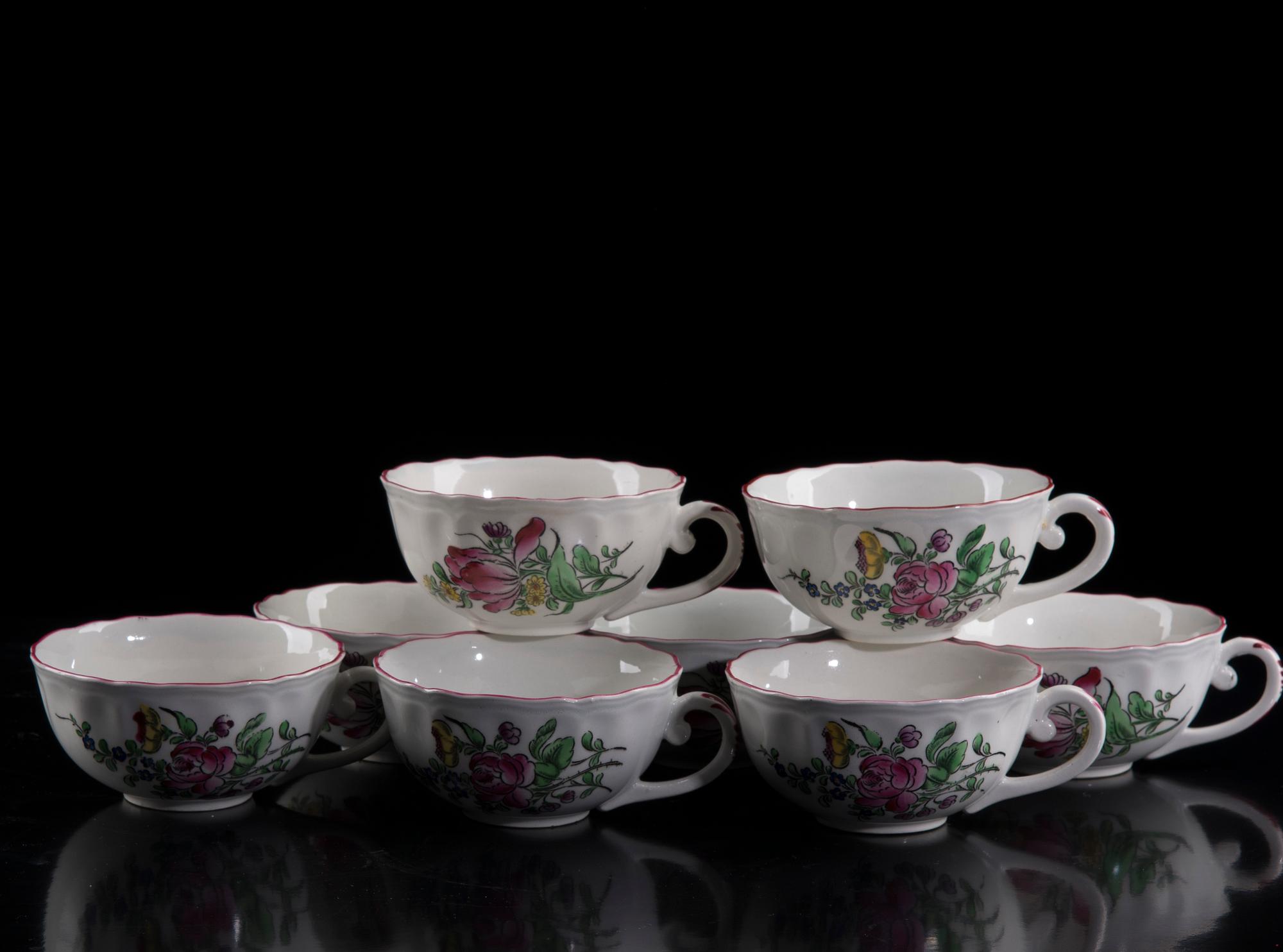 TESERVIS, 17 delar, flintgods, Luneville Porcelain, Frankrike 1900-talets senare hälft.