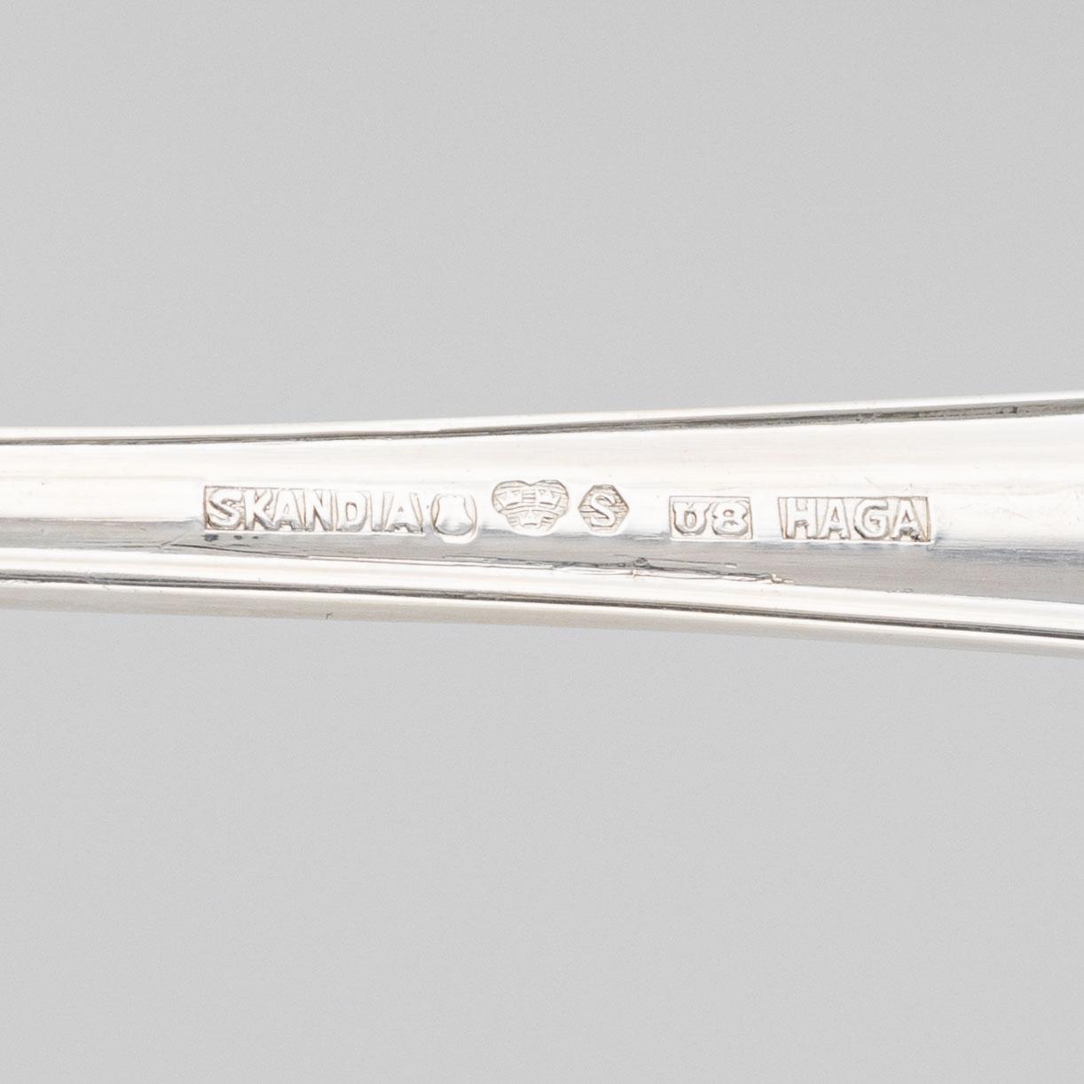 A Swedish silver cutlery, model 'Haga', Skandia, Stockholm, some 1939 (36 pieces).