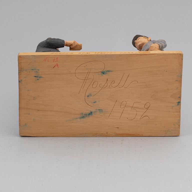HERMAN ROSELL, sculpture, painted wood, signed and dated 1952.