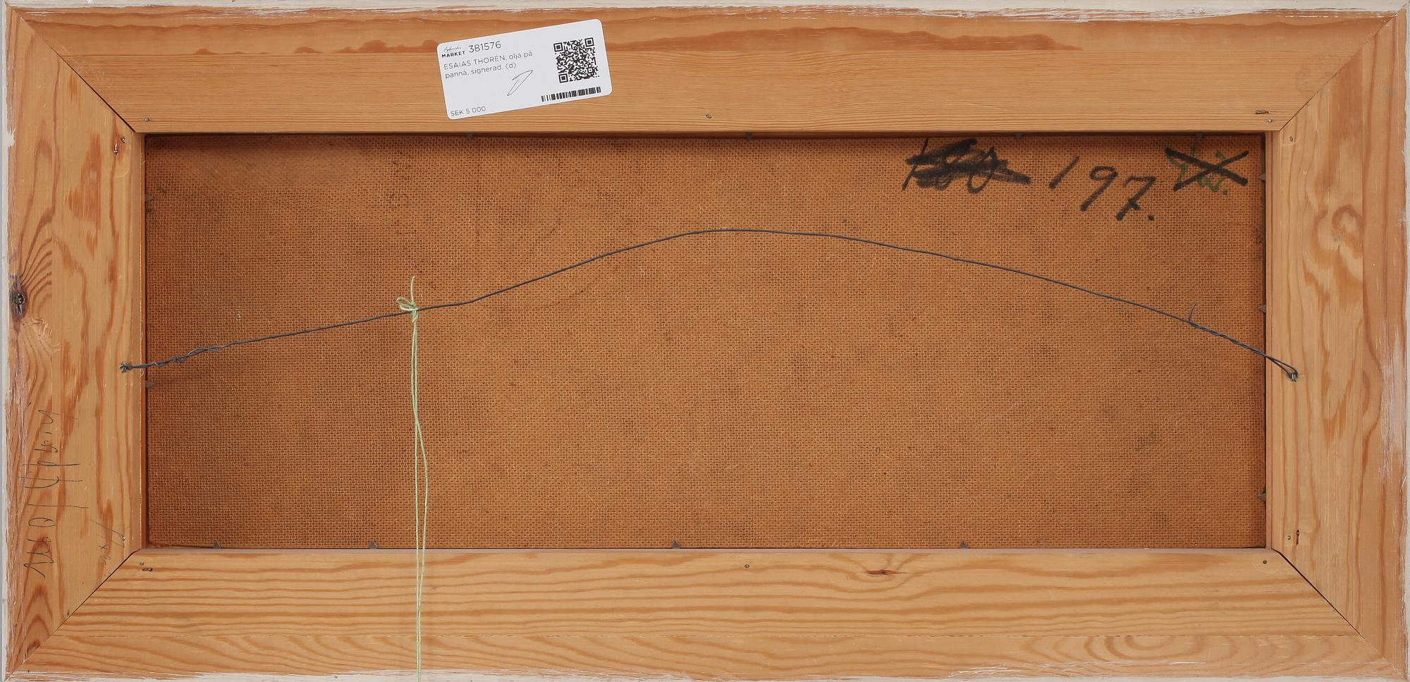 ESAIAS THORÉN, olja på pannå, signerad.