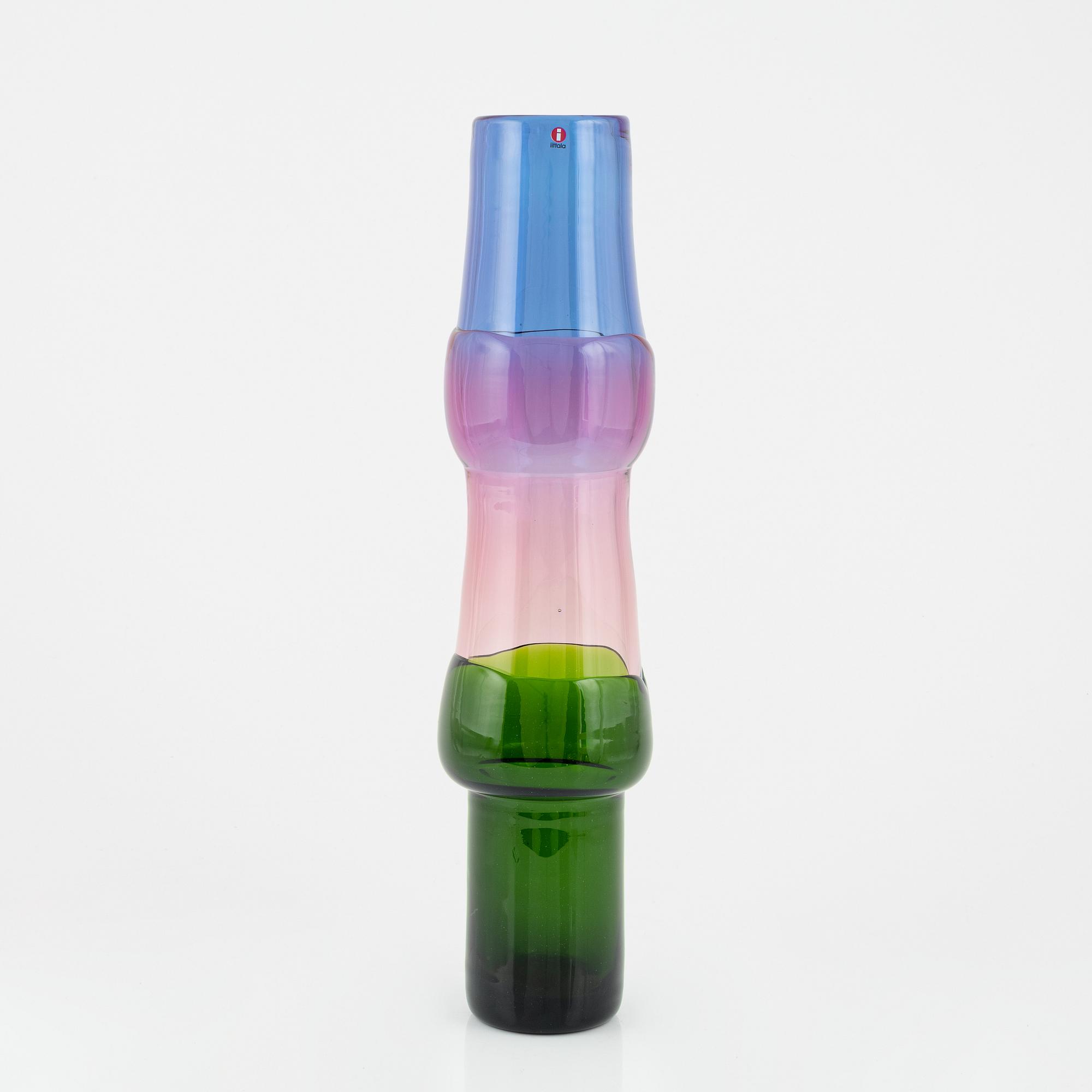 Oiva Toikka, vase, 'Bamboo', Ittala, signed and numbered 88/100.
