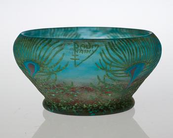 A Daum Art Nouveau cameo glass bowl, Nancy, France.