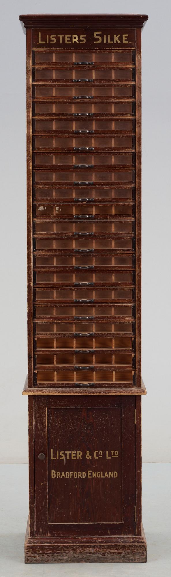 LÅDFACK, Listers Silke, Lister & Co, Ltd, Bedford, England, 1800-talets senare del.