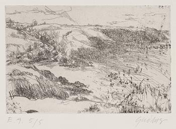 Gudmar Olovson, etching. Signed Gudmar and numbered EA 5/5 in pencil.