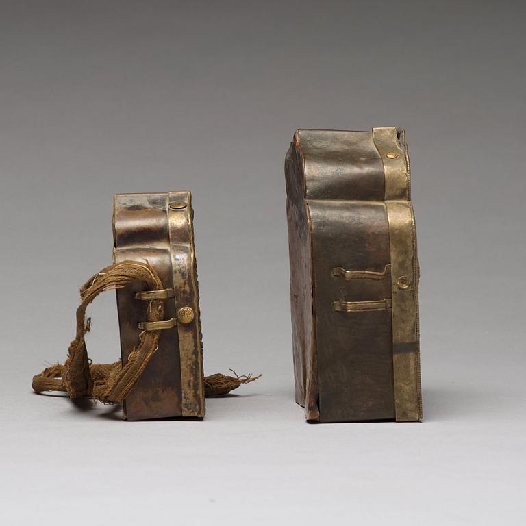 Two Tibetan travel cases/shrines, 19th Century.