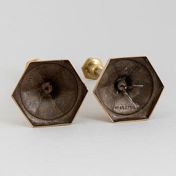 LJUSSTAKAR, ett par, brons, 1800-tal.