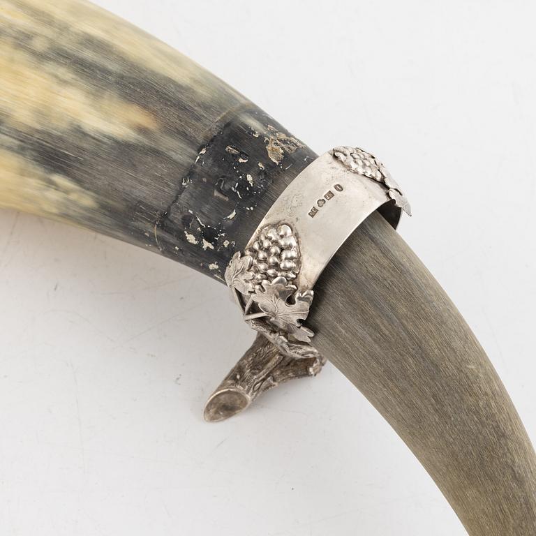 Dryckeshorn, horn och silver, Samuel Petterson & Carl Olof Holm,  Linköping, Norrköping, 1854-63.