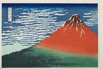 Katsushika Hokusai, after, a group of four woodblock prints, second part of the 20th century.