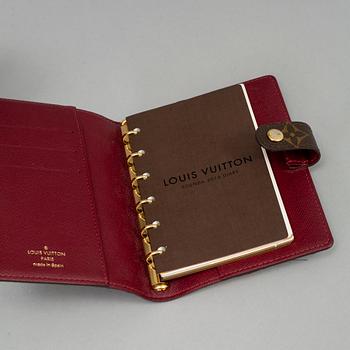 LOUIS VUITTON, a red epi and a monogram canvas diary.