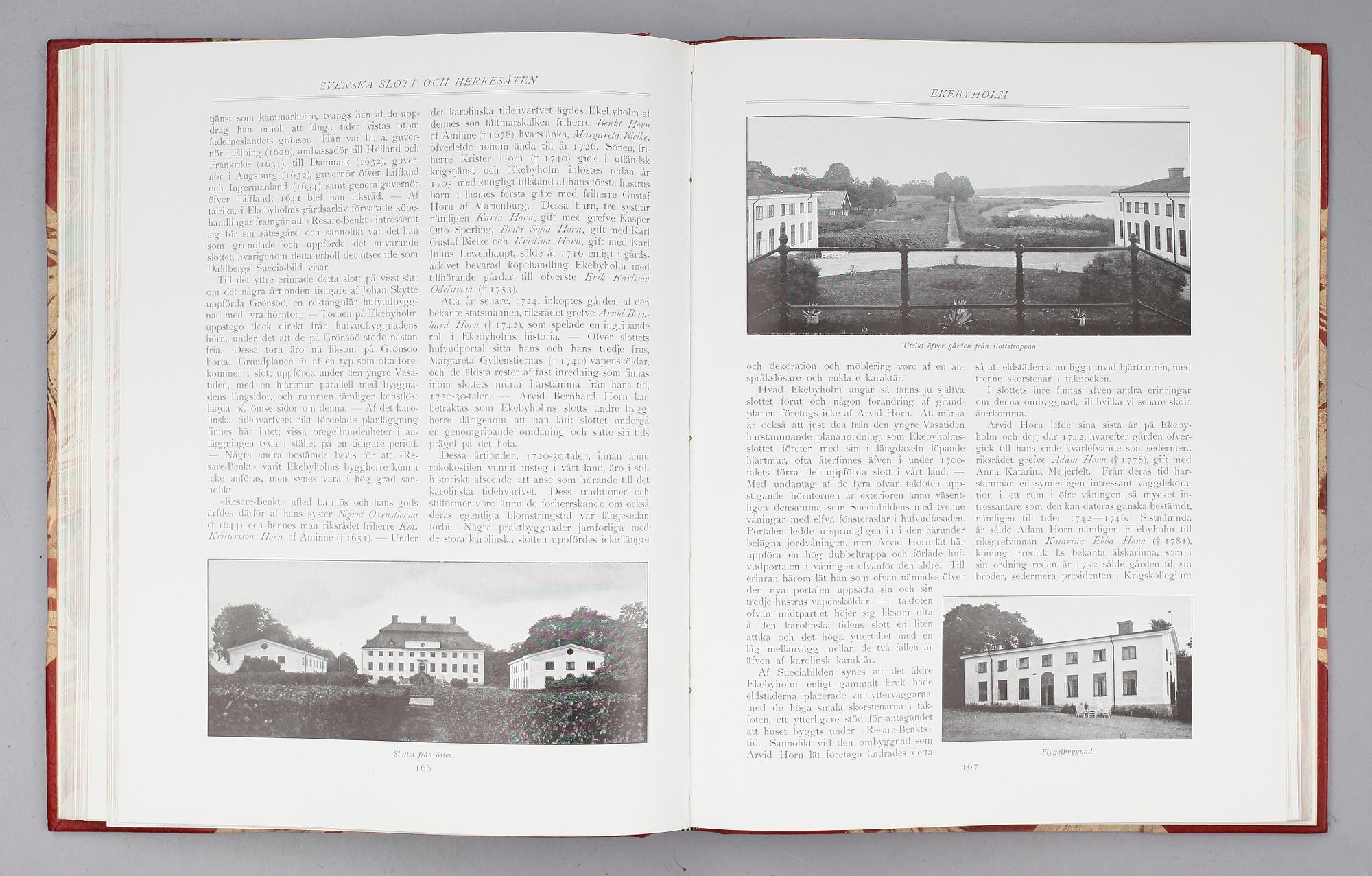 BÖCKER: Svenska Slott och Herresäten vid 1900-talets början, Nordisk famljeboks Tryckeri 1908-1910, 5 volymer.