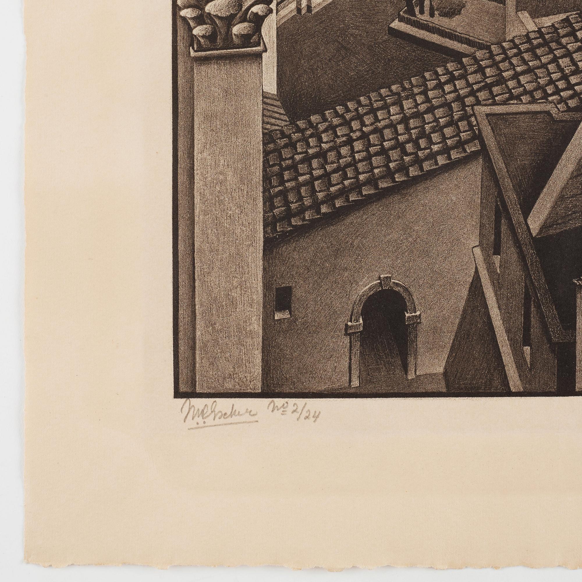 Maurits Cornelis Escher, ”Between St Peter's and the Sistine Chapel”.