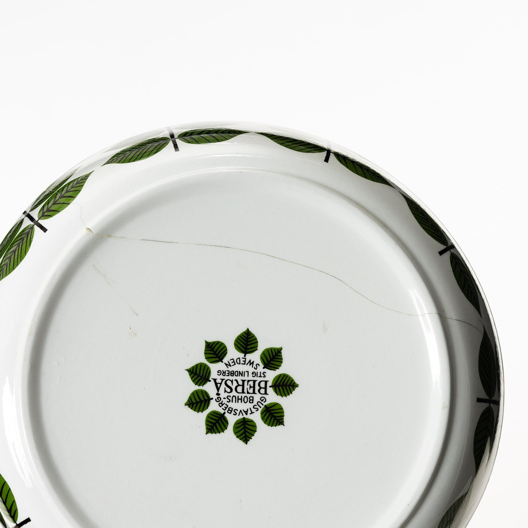 Stig Lindberg, servis, 81 delar, flintgods, "Berså", Gustavsberg.