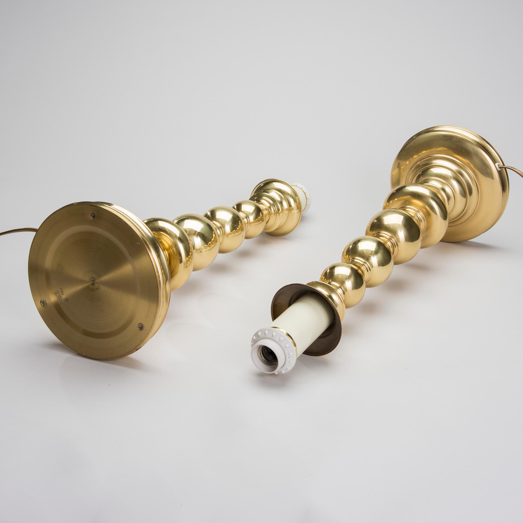 BORDSLAMPOR, ett par, modell "B-80", Ewå, Värnamo, 1900-talets andra hälft.