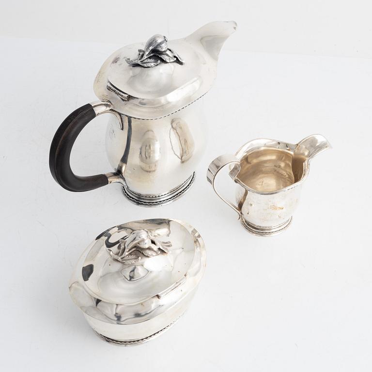 Eric Råström, kaffeservis, silver, 3 delar, Råströms Silver- O Nysilverfabrik, 1953.