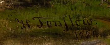 Harald Torsslow. Inland landscape with a wandering figure.