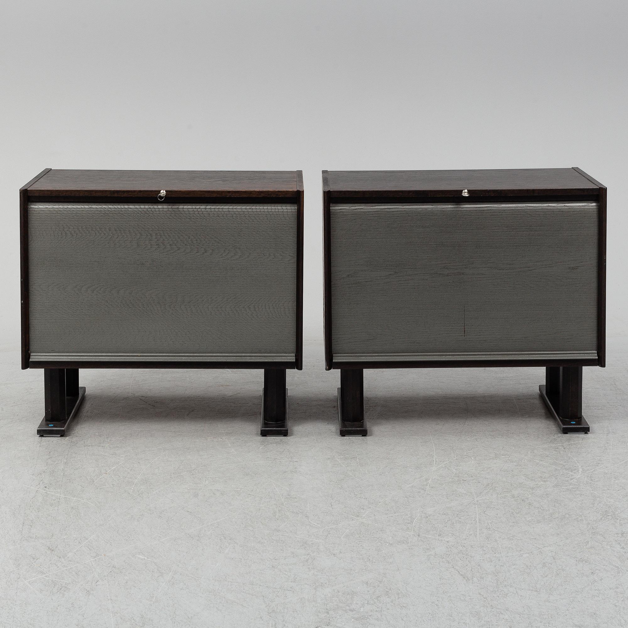 A pair of archive cabinets, JOC Möbel AB Vetlanda, late 20th century. Signed with labels.