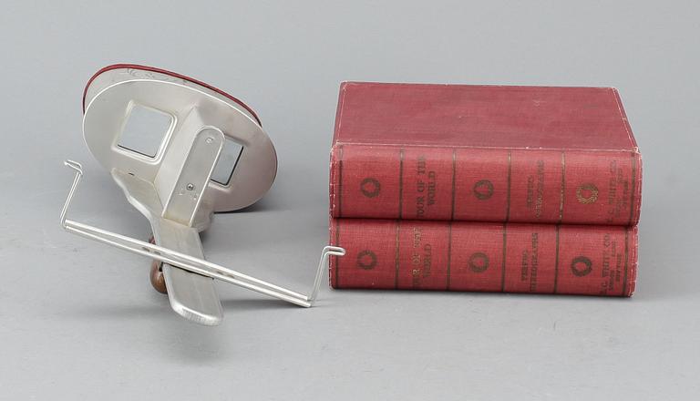 STEREOSKÅP med BILDER i ASK, tidigt 1900-tal.