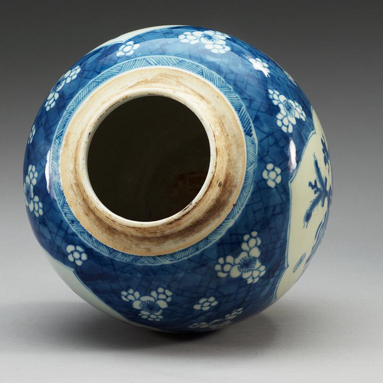 A blue and white jar, Qing dynasty, Kangxi (1662-1722).