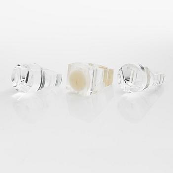 Siv Lagerström, three acrylic rings, 1970s.