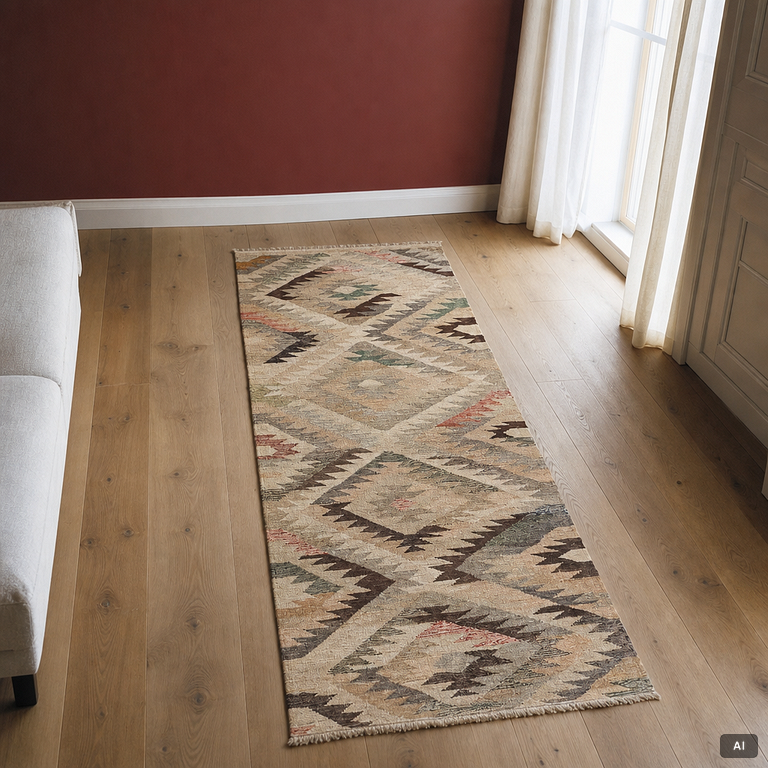A Kilim runner, c. 290 x 80 cm.