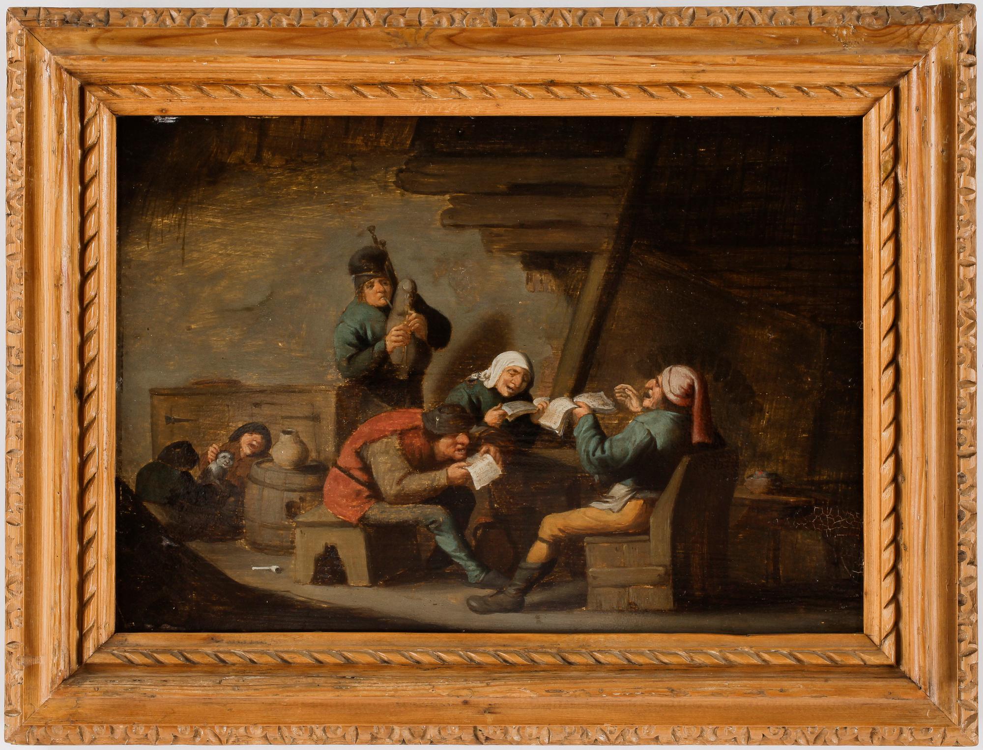 OKÄND KONSTNÄR, olja på pannå, troligen 1800-tal.